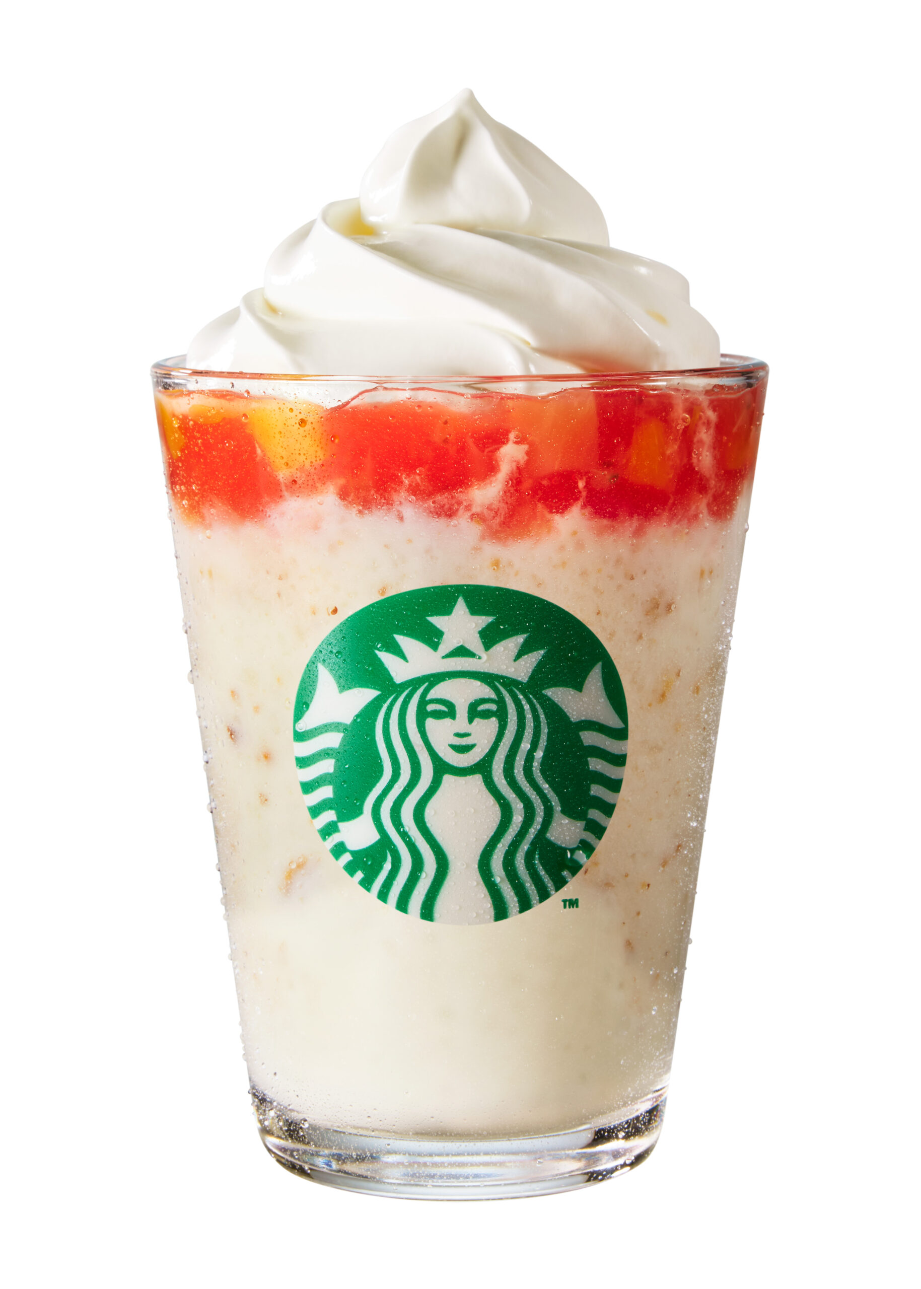 THE フラペチーノ of フルーツ-オン-トップ-ヨーグルト with クラッシュ ナッツ